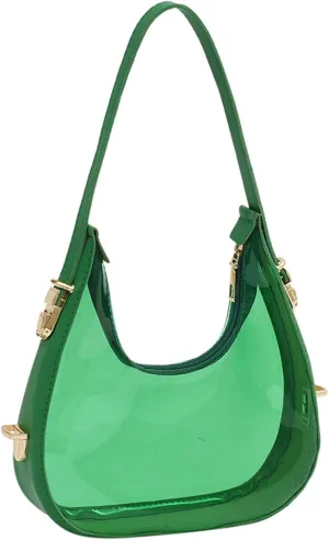 Transparent Clear Jelly Underarm Bag Shoulder Bag for Women Luxury Purses and Handbags Sactchel Bag