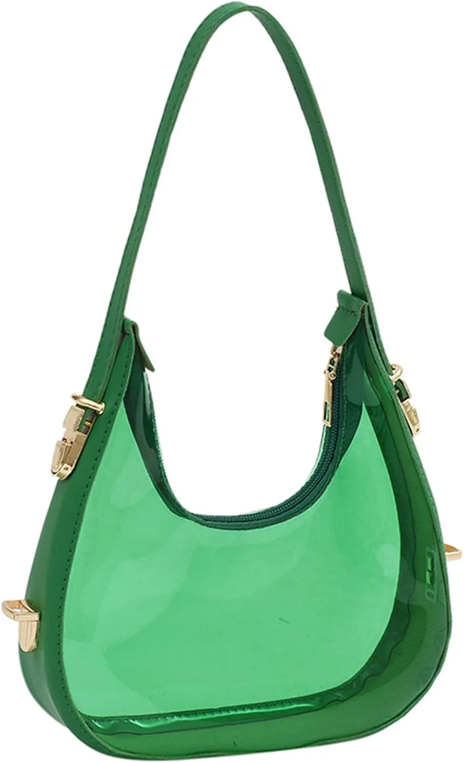 Transparent Clear Jelly Underarm Bag Shoulder Bag for Women Luxury Purses and Handbags Sactchel Bag