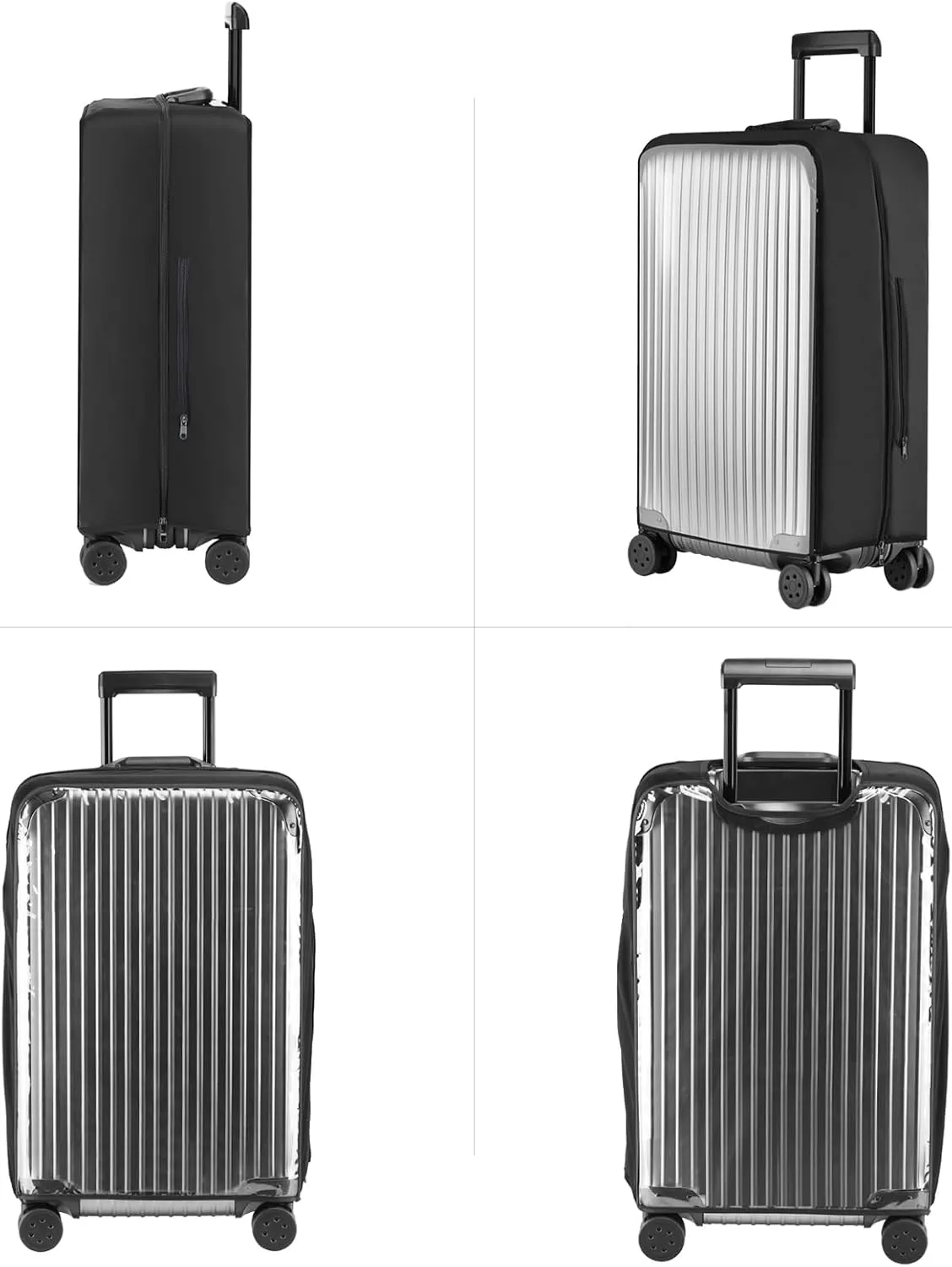 Transparent PVC Suitcase Cover, No Disassembly Required Clear Luggage Protector Suitcase Cover