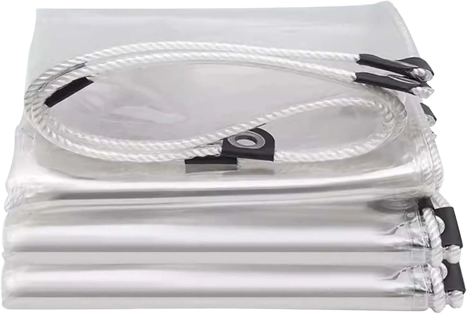 Transparent Waterproof Tarpaulin 2.6x6.6ft, Tarp Plastic PVC Clear, Heavy Duty Waterproof Clear Tarp with Grommets, for Outdoor/Camping/Garden