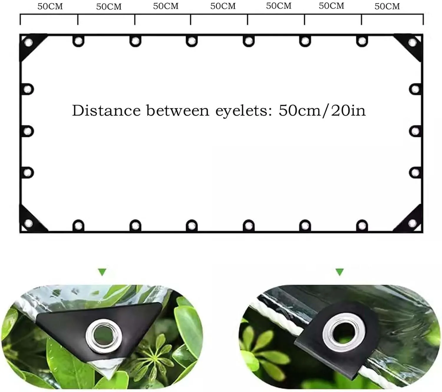 Transparent Waterproof Tarpaulin 2.6x6.6ft, Tarp Plastic PVC Clear, Heavy Duty Waterproof Clear Tarp with Grommets, for Outdoor/Camping/Garden