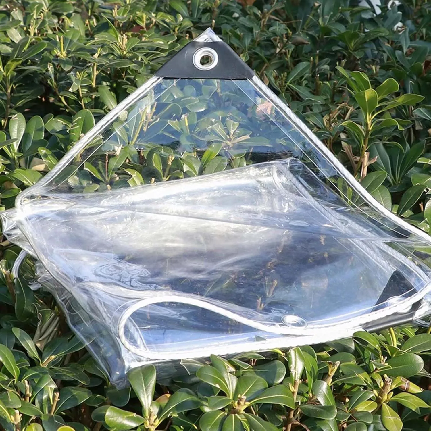 Transparent Waterproof Tarpaulin 2.6x6.6ft, Tarp Plastic PVC Clear, Heavy Duty Waterproof Clear Tarp with Grommets, for Outdoor/Camping/Garden