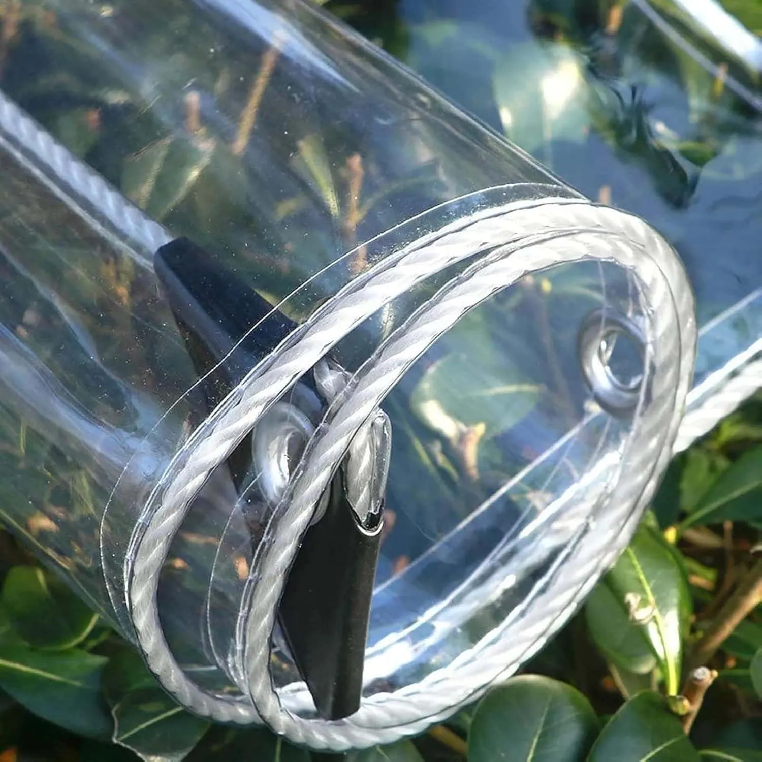 Transparent Waterproof Tarpaulin 2.6x6.6ft, Tarp Plastic PVC Clear, Heavy Duty Waterproof Clear Tarp with Grommets, for Outdoor/Camping/Garden