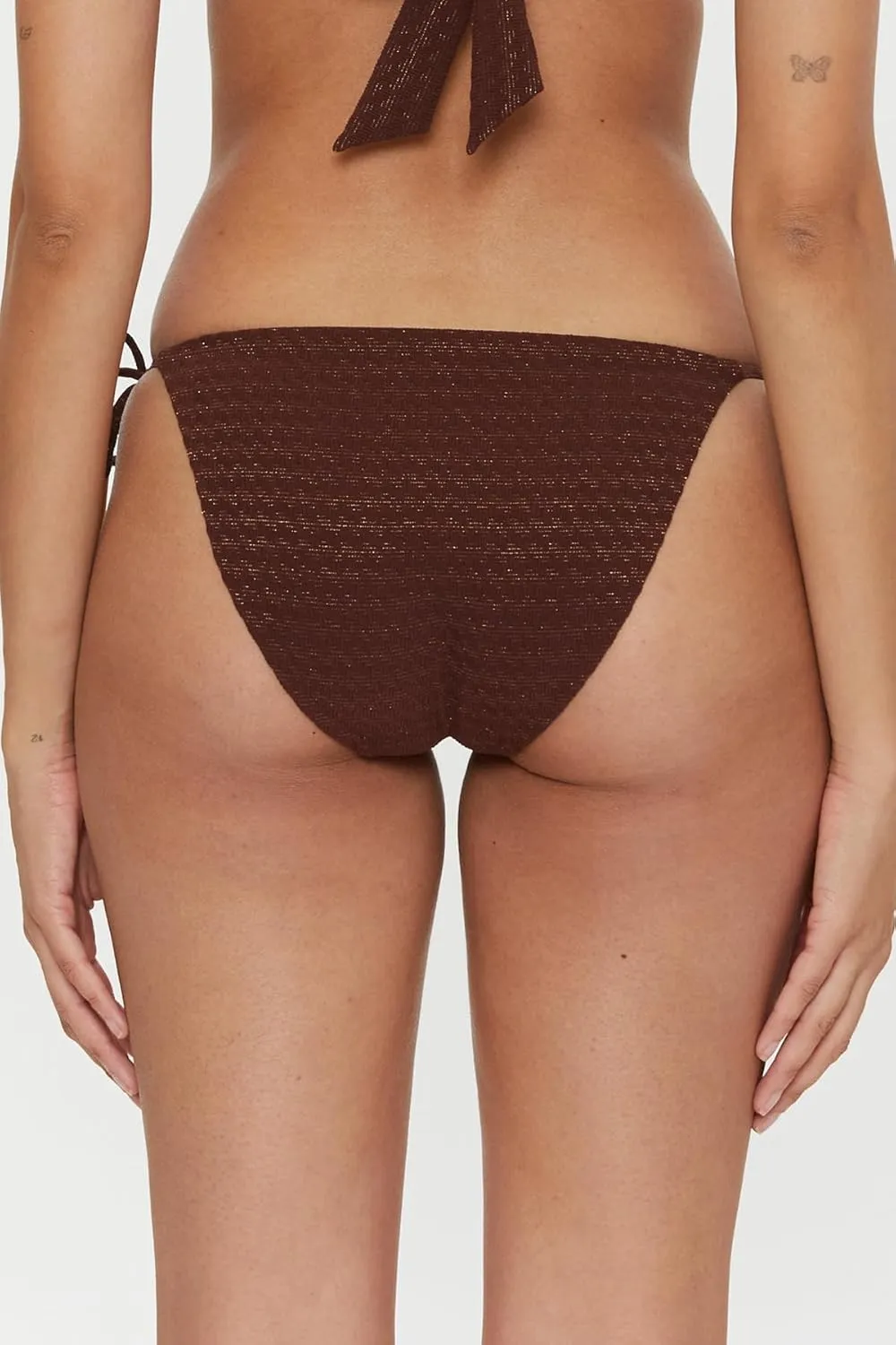 Trina Turk Women's Glimmer Tie Side Bikini Bottom, Cheeky Coverage, Swimwear Separates