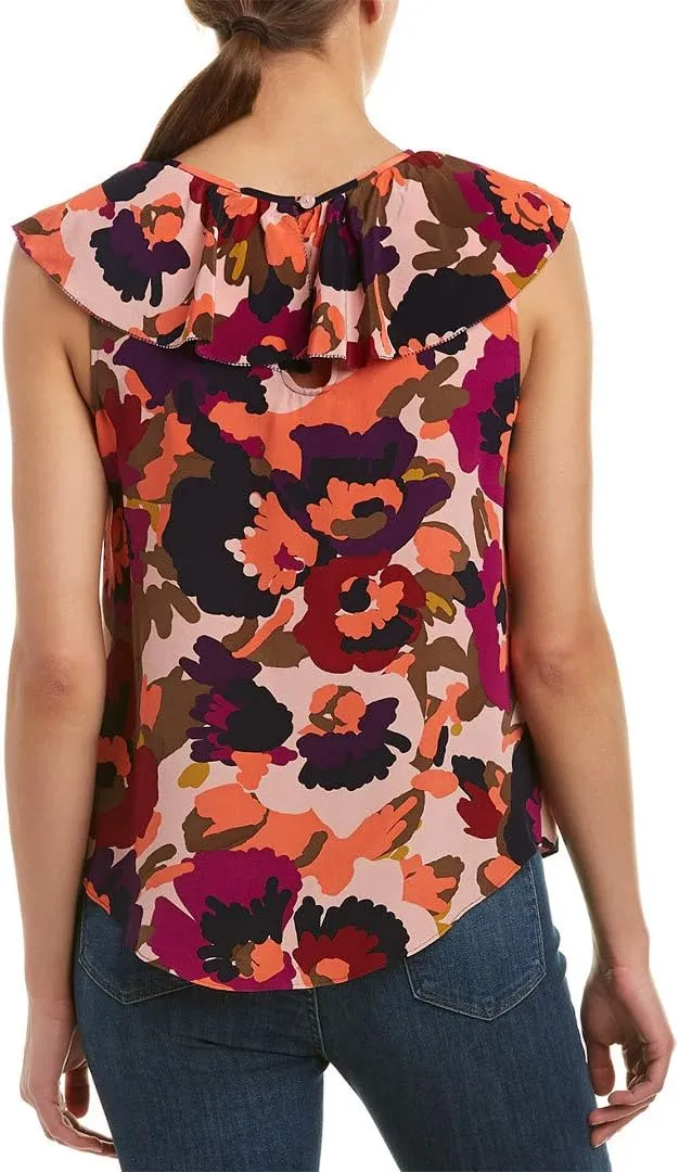 Trina Turk Women's Short Thorn MacArthur Park Floral Printed Top