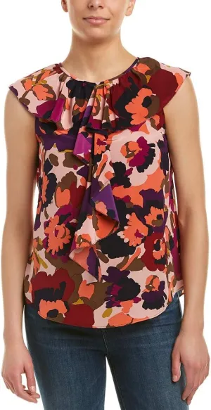 Trina Turk Women's Short Thorn MacArthur Park Floral Printed Top