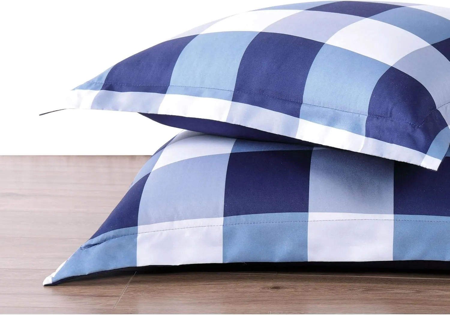 TRULY SOFT Everyday Buffalo Plaid Navy Blue Polyester 3-Piece Full/Queen Duvet Set, Plaid Themed, for Men and Women, Oeko-TEX Certified Confidence
