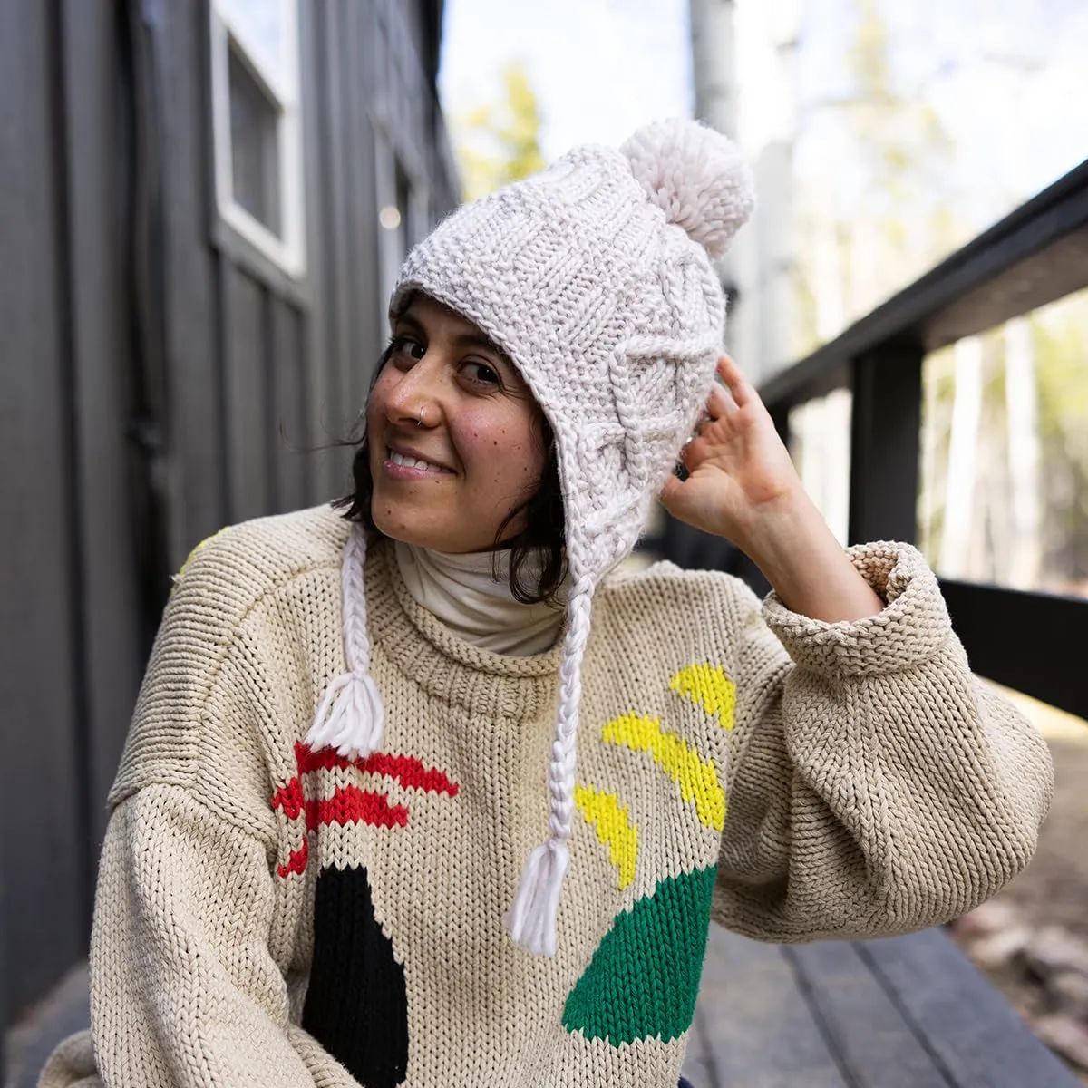 Turtle Fur Women's Gianna Merino Wool Fleece Lined Earflap Winter Hat