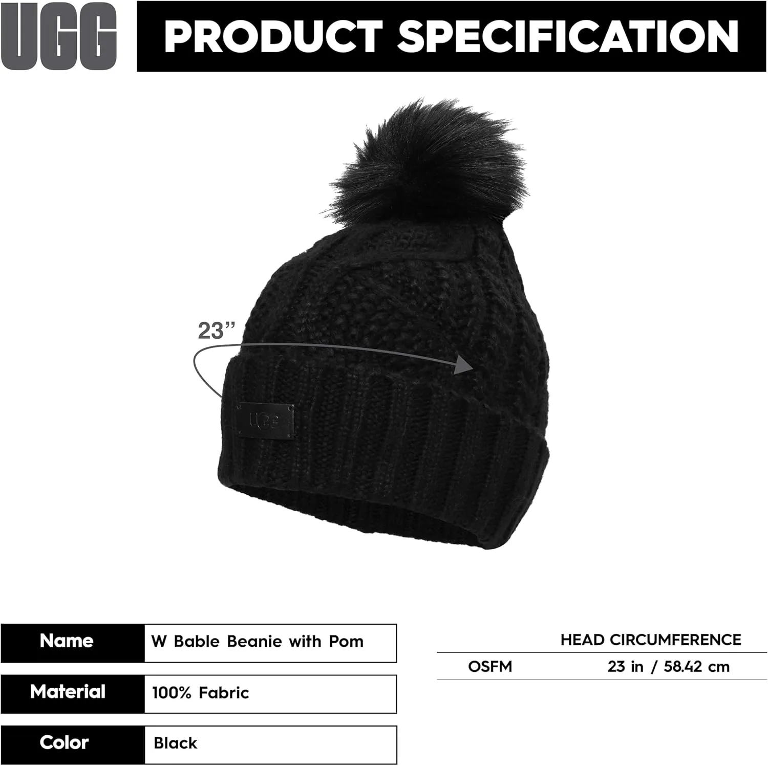 UGG Women's Cable Beanie with Pom
