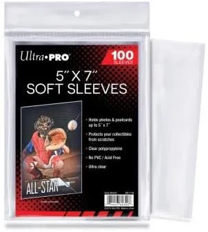 Ultra Pro Card Photo Picture Soft 5 x 7 Sleeves Pack of 100 x 5 (500) 5x7