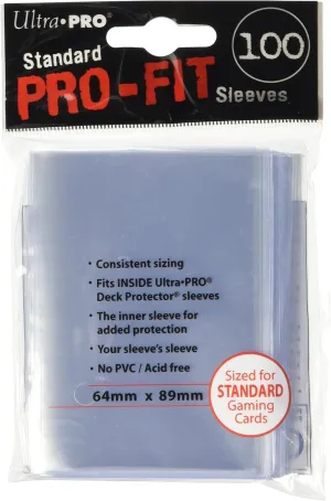 Ultra Pro FBA_ULP82712, (X500) Soft Card Sleevespro-Fit MTG Pokemon Standard Deck Size (5 Pack of 100), Clear
