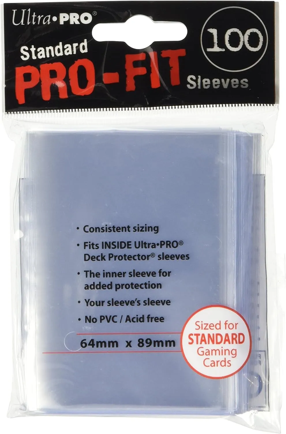 Ultra Pro FBA_ULP82712, (X500) Soft Card Sleevespro-Fit MTG Pokemon Standard Deck Size (5 Pack of 100), Clear