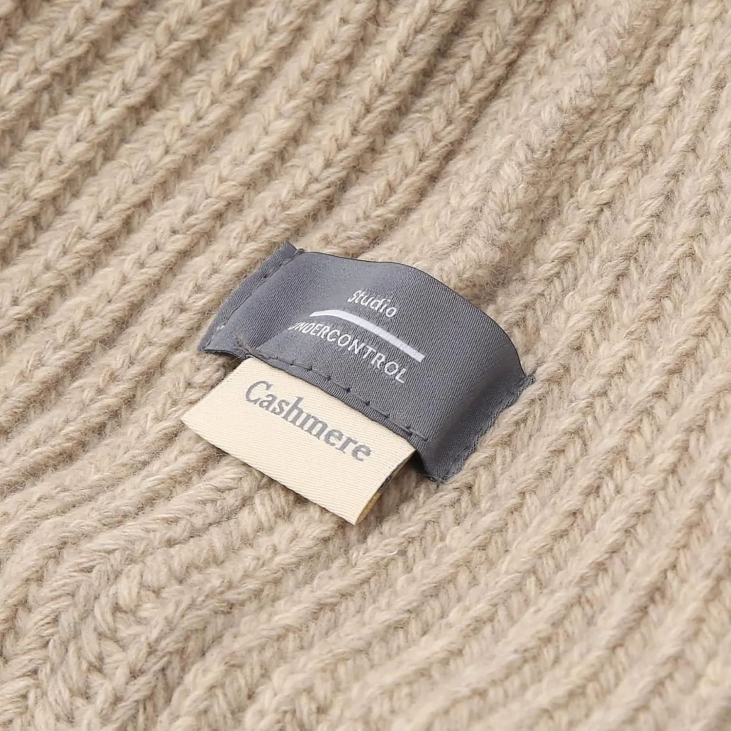 UNDERCONTROL Gold Brass Label Wool Cashmere Blend Fall Winter Unisex Cuffed Rollup Warm Plain Beanie Korea Knit Skull Ski Hat