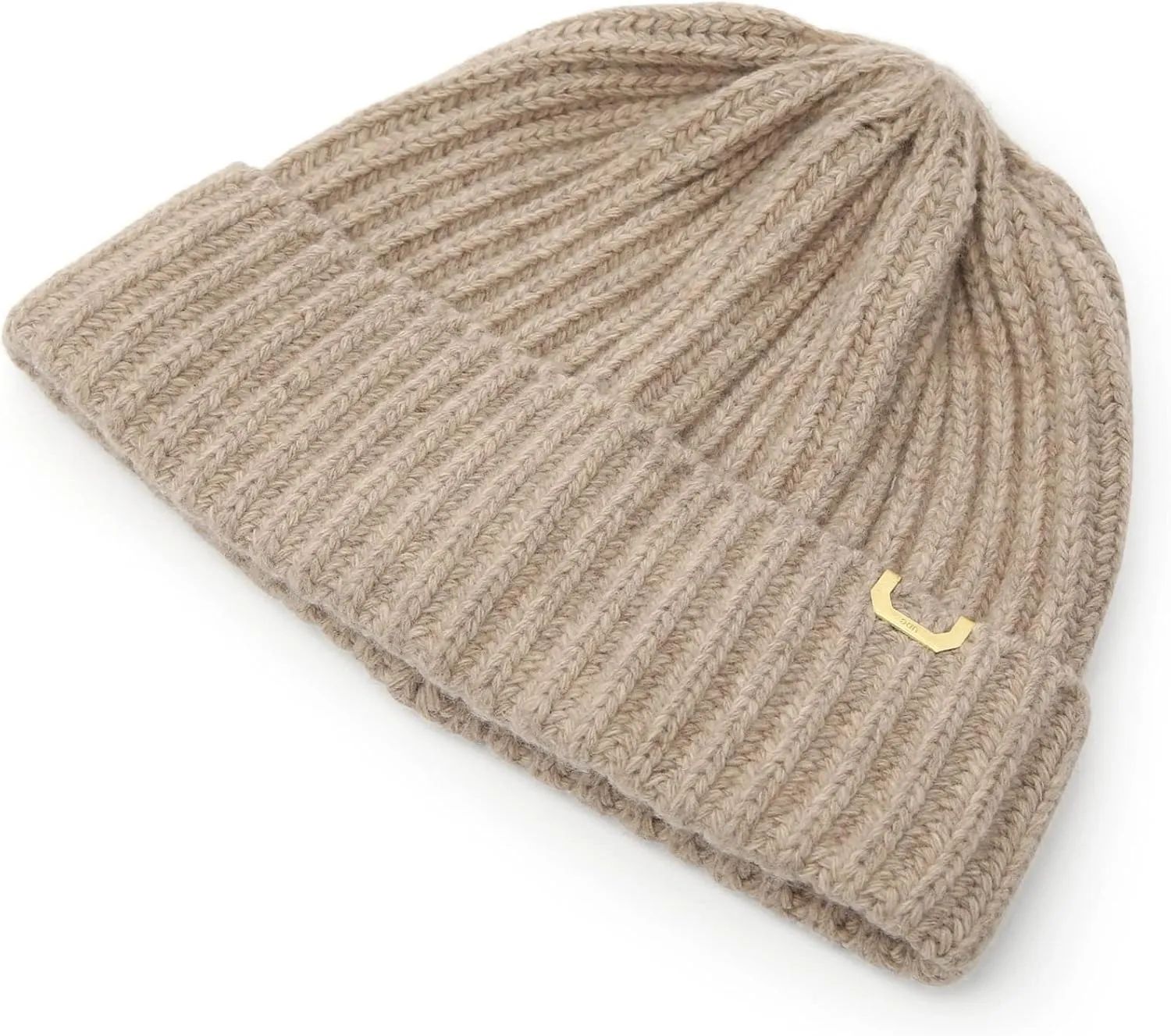 UNDERCONTROL Gold Brass Label Wool Cashmere Blend Fall Winter Unisex Cuffed Rollup Warm Plain Beanie Korea Knit Skull Ski Hat