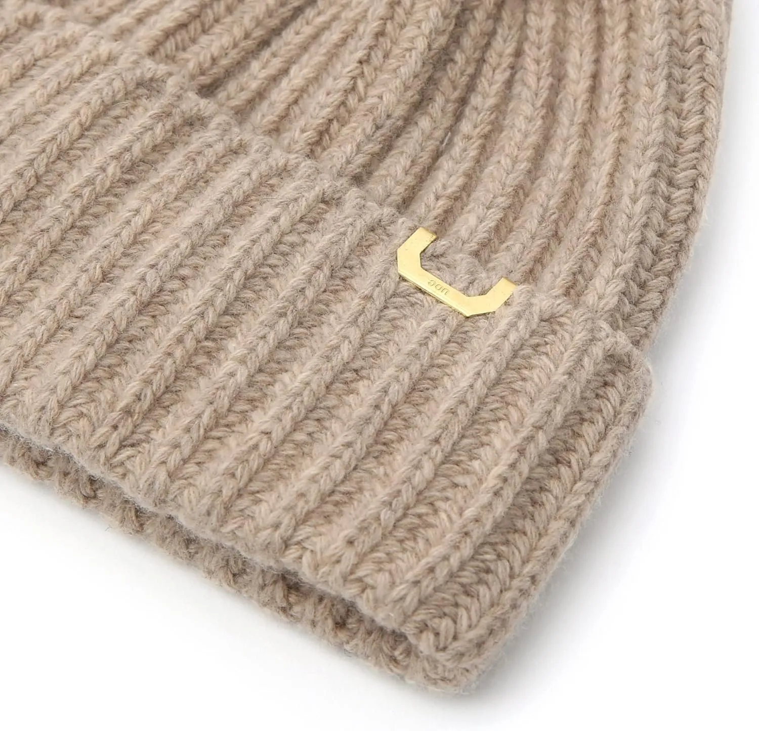 UNDERCONTROL Gold Brass Label Wool Cashmere Blend Fall Winter Unisex Cuffed Rollup Warm Plain Beanie Korea Knit Skull Ski Hat