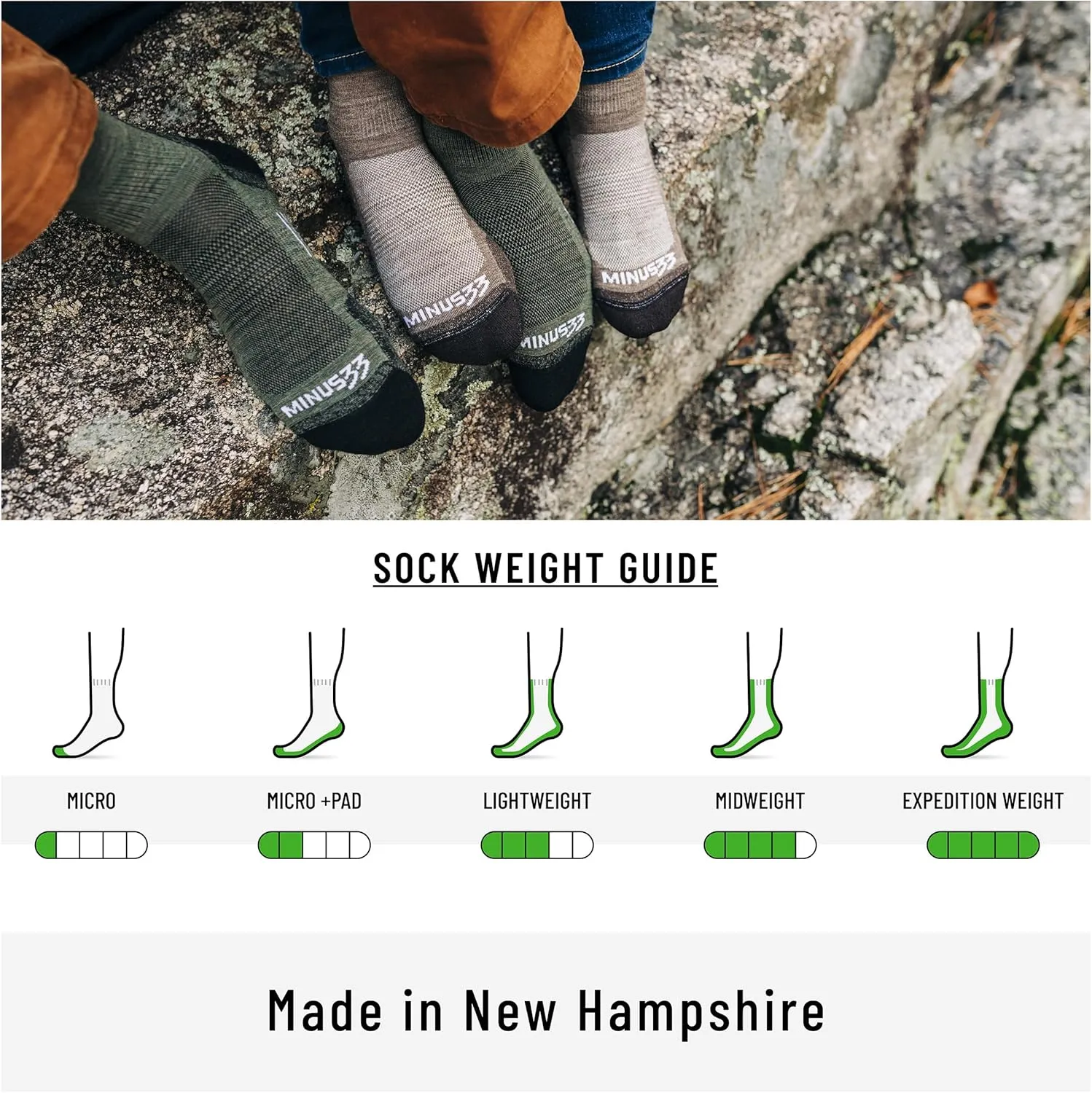 USA Made - Ski and Snowboard Socks - Over the Calf Socks - Merino Wool - Mountain Heritage