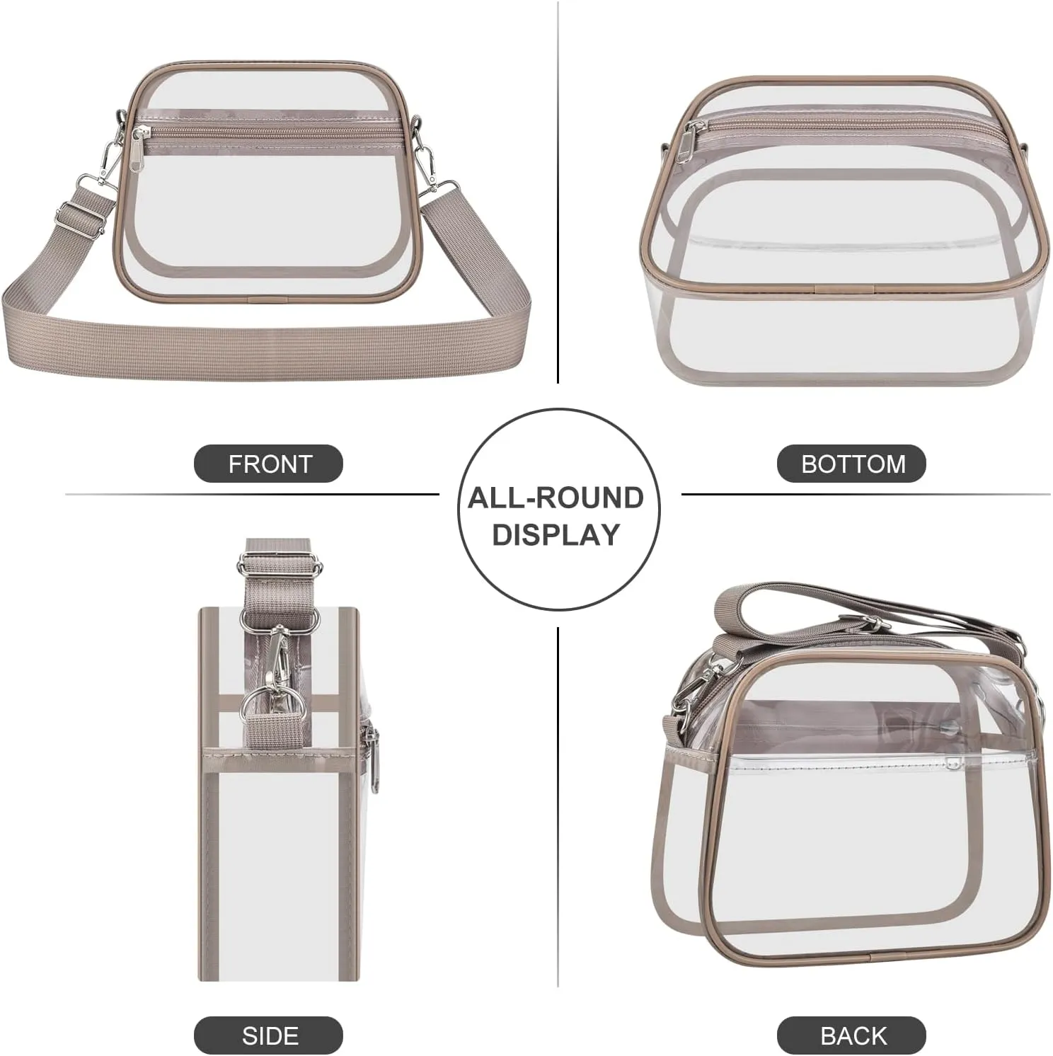 USPECLARE Clear Bag for Stadium Events Clear Purse for Women and Men for Sports Events Concerts Festivals