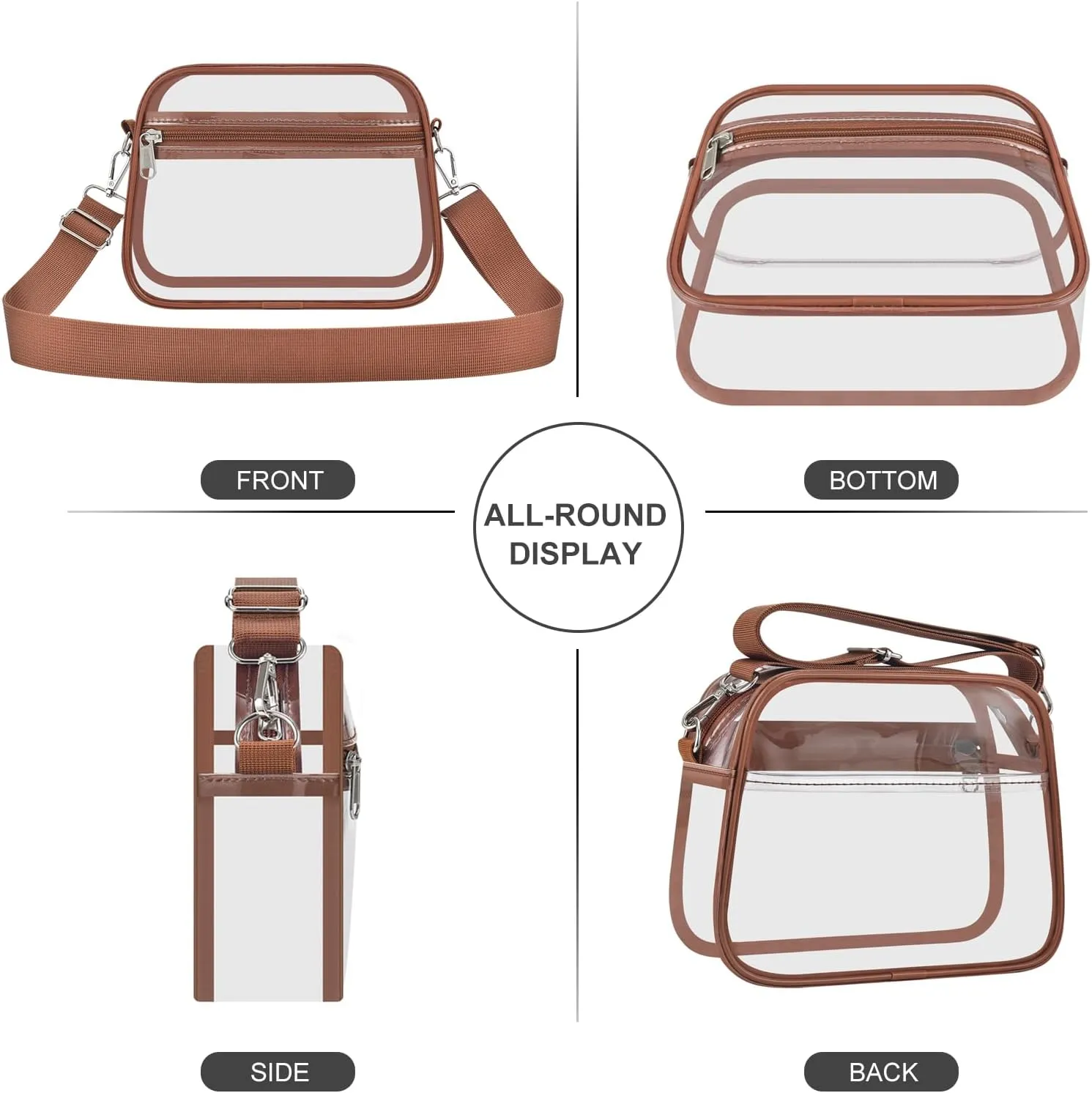 USPECLARE Clear Bag for Stadium Events Clear Purse for Women and Men for Sports Events Concerts Festivals