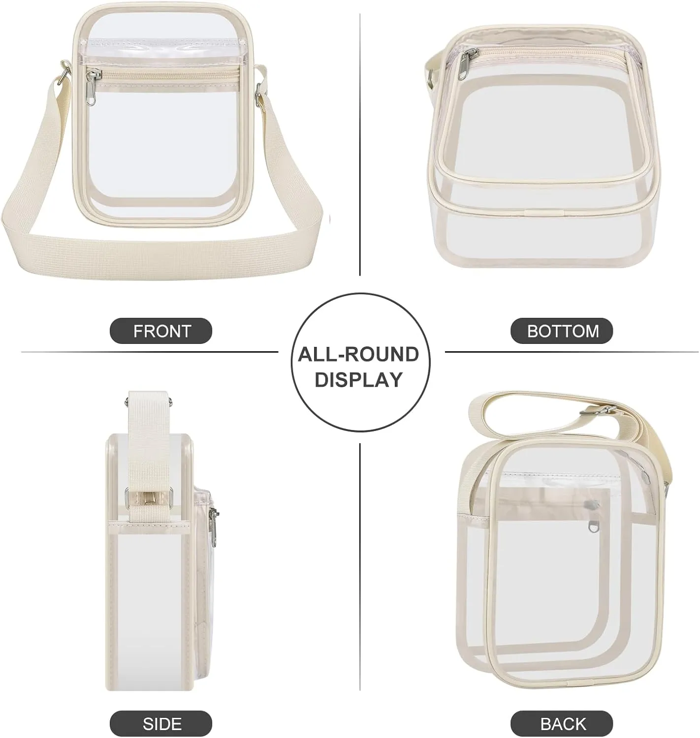 USPECLARE Clear Purse Bag for Stadium Events Clear Messenger Bag for Men and Women