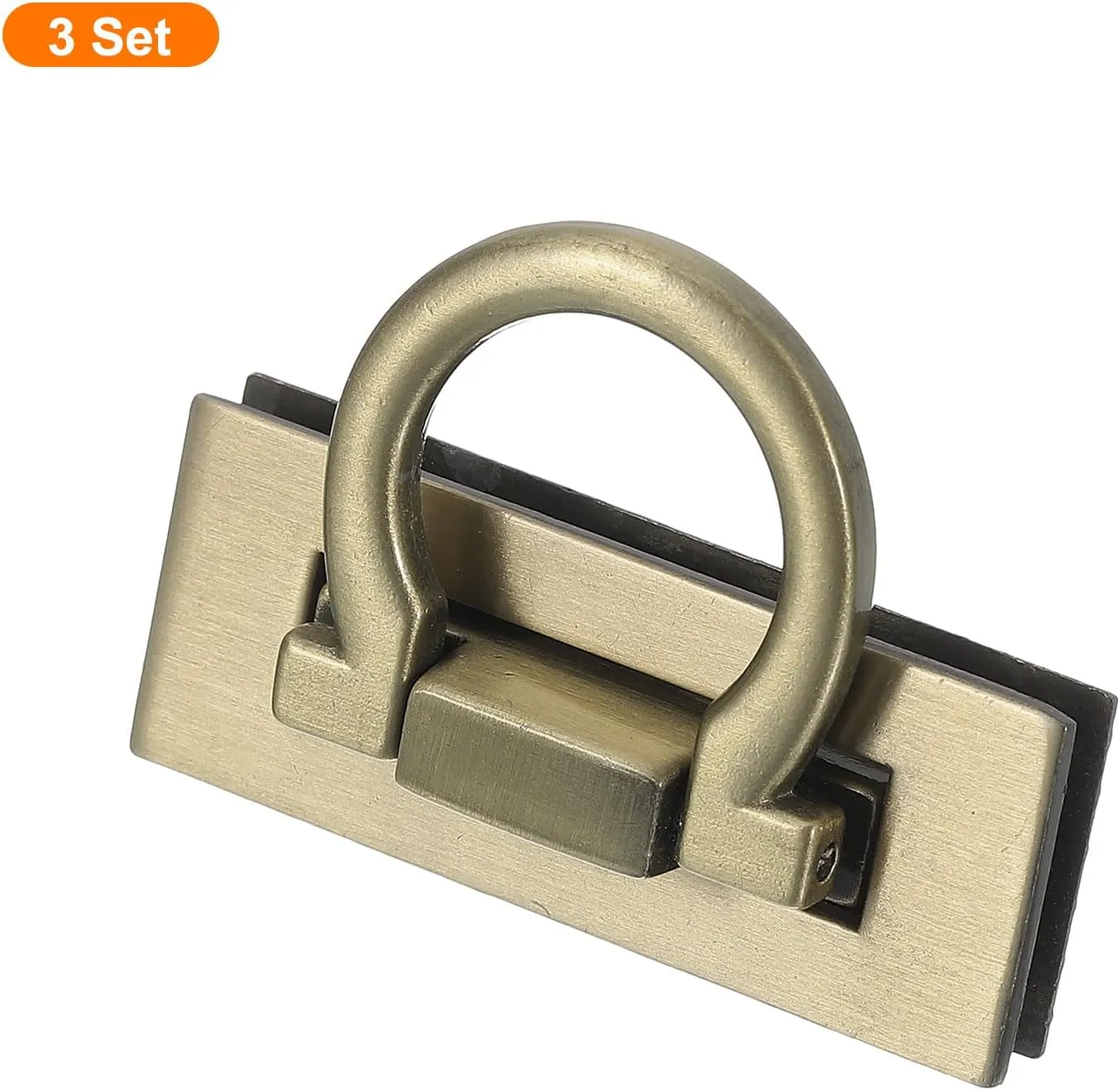 uxcell 3Set Turn Lock Clasp, Press Lock Clasp Closure Twist Turn Locks Hardware Buckle Fasteners for Purse Leather Bag Handbag Making Accessories (46x17.3mm, Bronze)