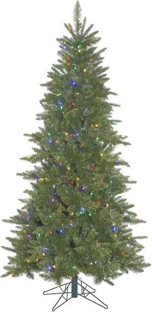 Vickerman 4.5' Durango Spruce Slim Artificial Christmas Tree, Multi-Colored Dura-Lit®LED Lights - Faux Slim Christmas Tree - Seasonal Indoor Home Decor