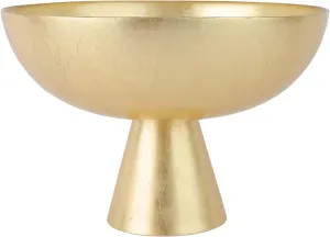 Vietri Moon Glass Medium Pedestal Serving Bowl - 11" D Glass Decorative Serveware Dish for Salad Chip & Pasta, Gold