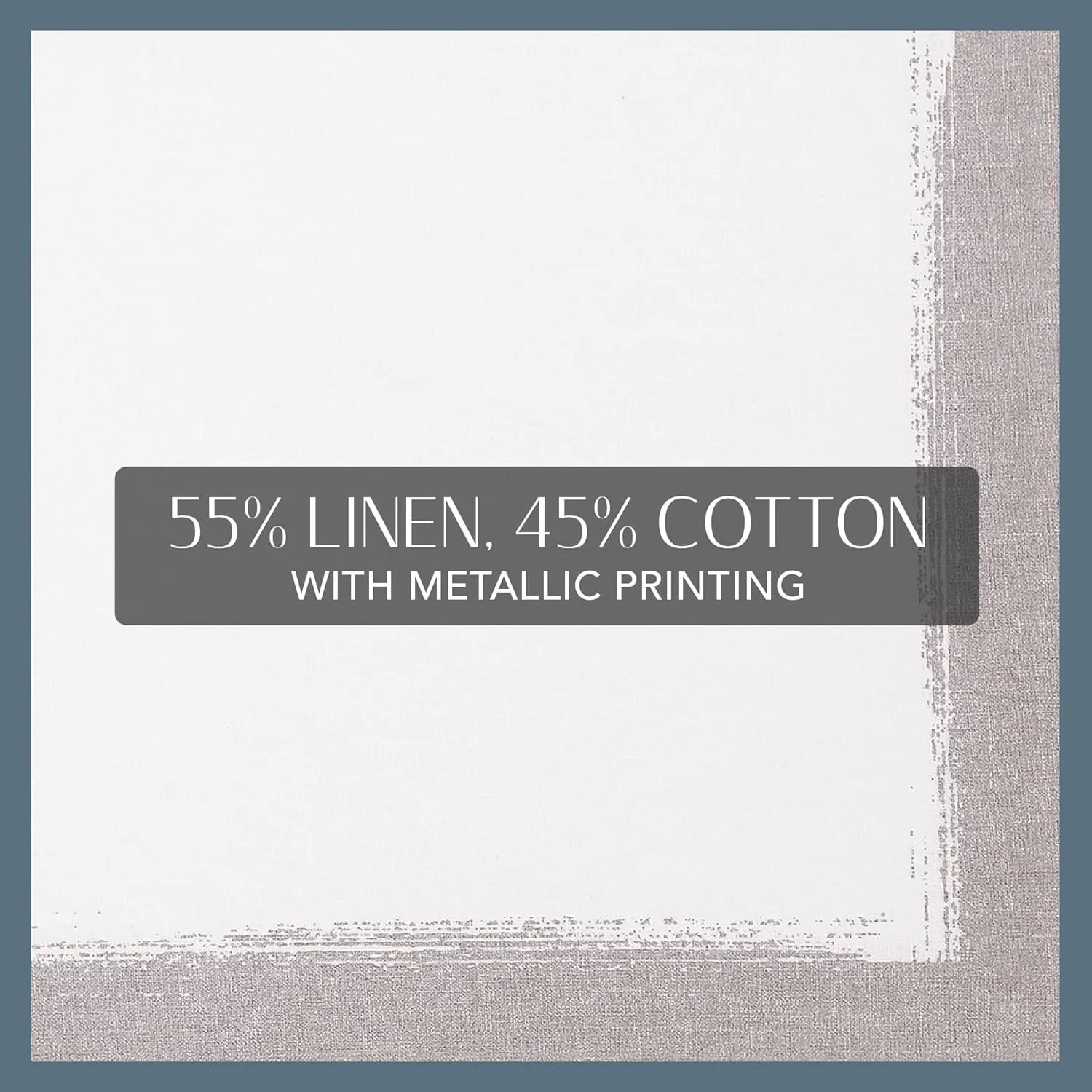 Villeroy & Boch Metallic Brushstroke Modern Linen Blend Placemat Set, 14 Inches x 20 Inches, Set of 4, White and Silver