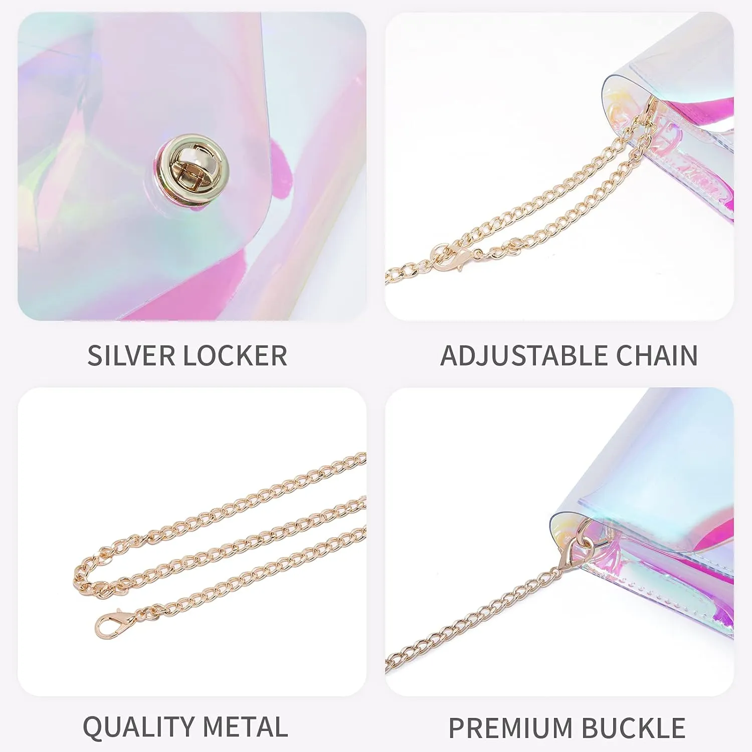 Vorspack Clear Purse for Women Clear Crossbody Bag Cute for Sports Concert Prom Party Present