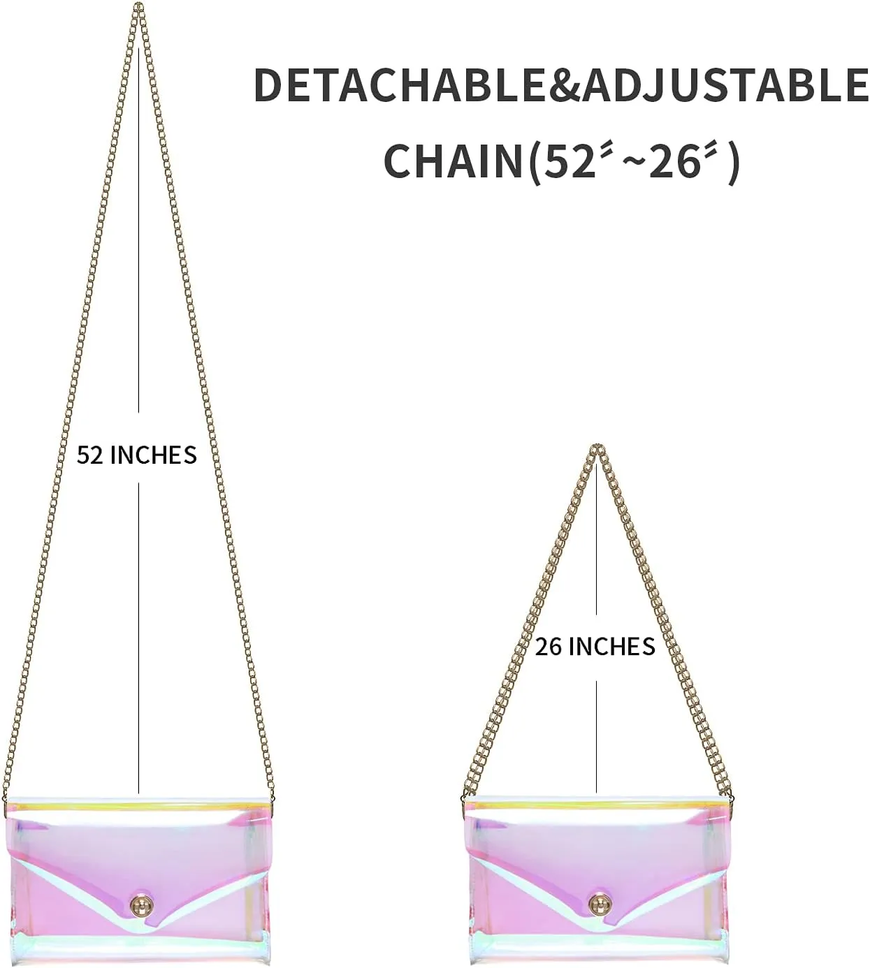 Vorspack Clear Purse for Women Clear Crossbody Bag Cute for Sports Concert Prom Party Present
