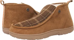 Weatherproof Vintage Men’s Plaid and Corduroy Bootie with Faux Shearling Lining Indoor Outdoor Sole for Comfort and Durability