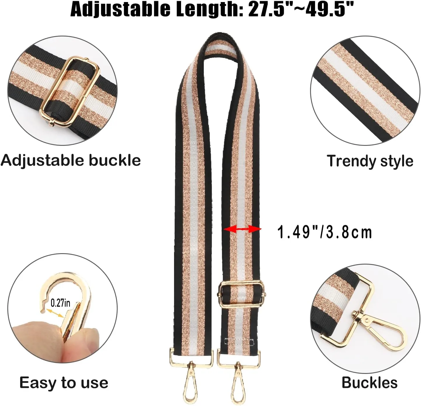 WEDDINGHELPER Clear Crossbody Bag, Clear Bag Stadium Approved Clear Purse with Adjustable Strap for Sports Concerts Festivals