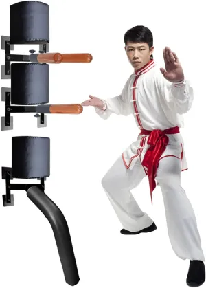 Wing Chun Dummy Wing Chun Dummy Martial Arts Training, Wall Mounted Dummies Home Wooden Arm Man Spring Pile Device, Multifunction Dummy, Quickly Assemble
