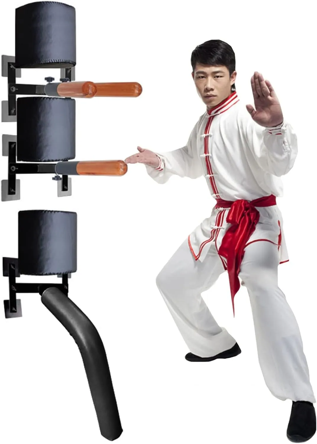 Wing Chun Dummy Wing Chun Dummy Martial Arts Training, Wall Mounted Dummies Home Wooden Arm Man Spring Pile Device, Multifunction Dummy, Quickly Assemble