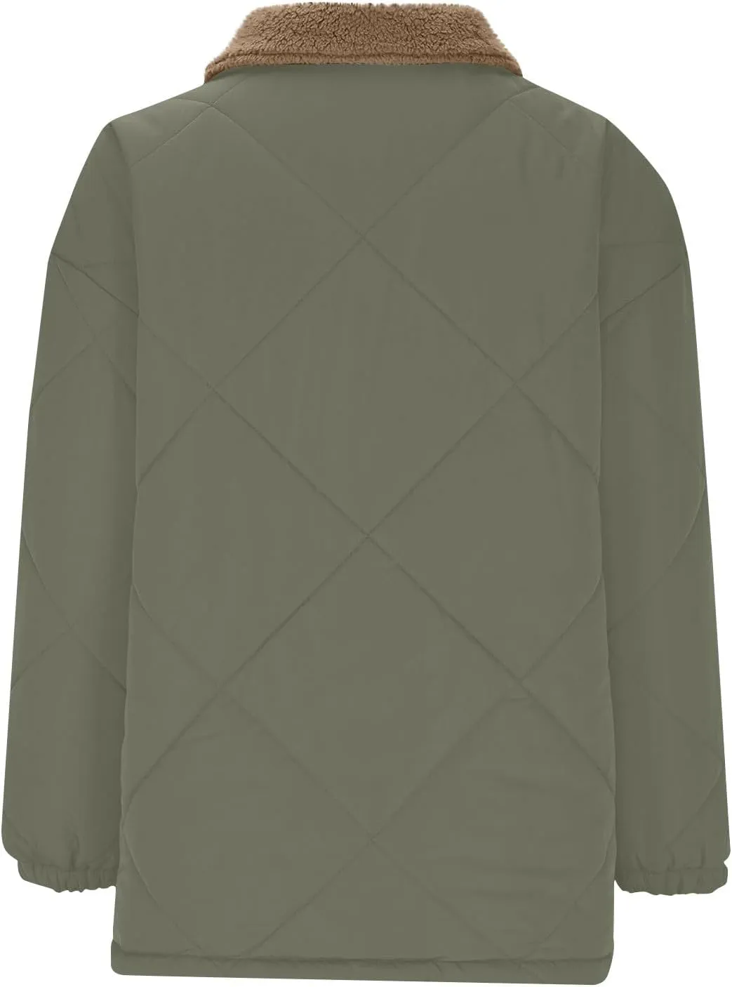Winter Jackets For Women Long Sleeve Fleece Collar Winter Coats Baggy Zip Up Warm Puffer Jacket
