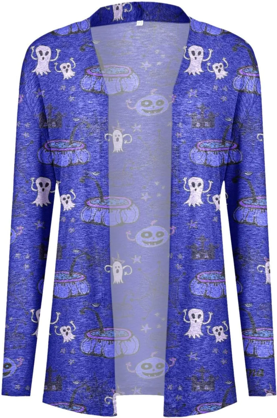 Women Cardigans Women's Long Sleeved Halloween Printed Pocket Cardigan Cardigans for Women Leopard