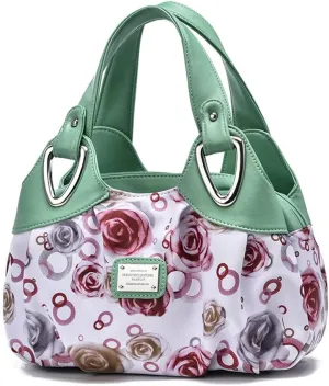 Women Handbags Floral Print Leather Purses Tote Bags Medium Handbag for Ladies Stylish Purse Romantic Casual Bags