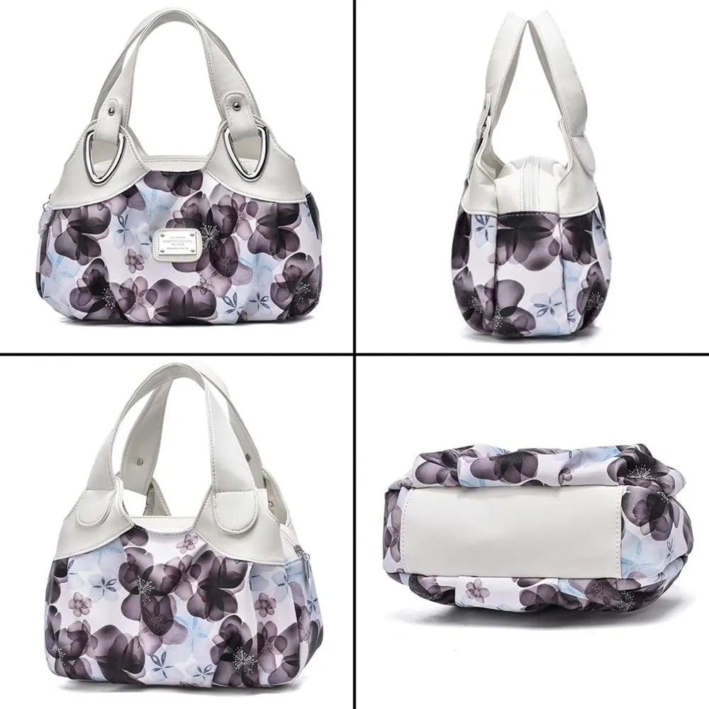 Women Handbags Floral Print Leather Purses Tote Bags Medium Handbag for Ladies Stylish Purse Romantic Casual Bags