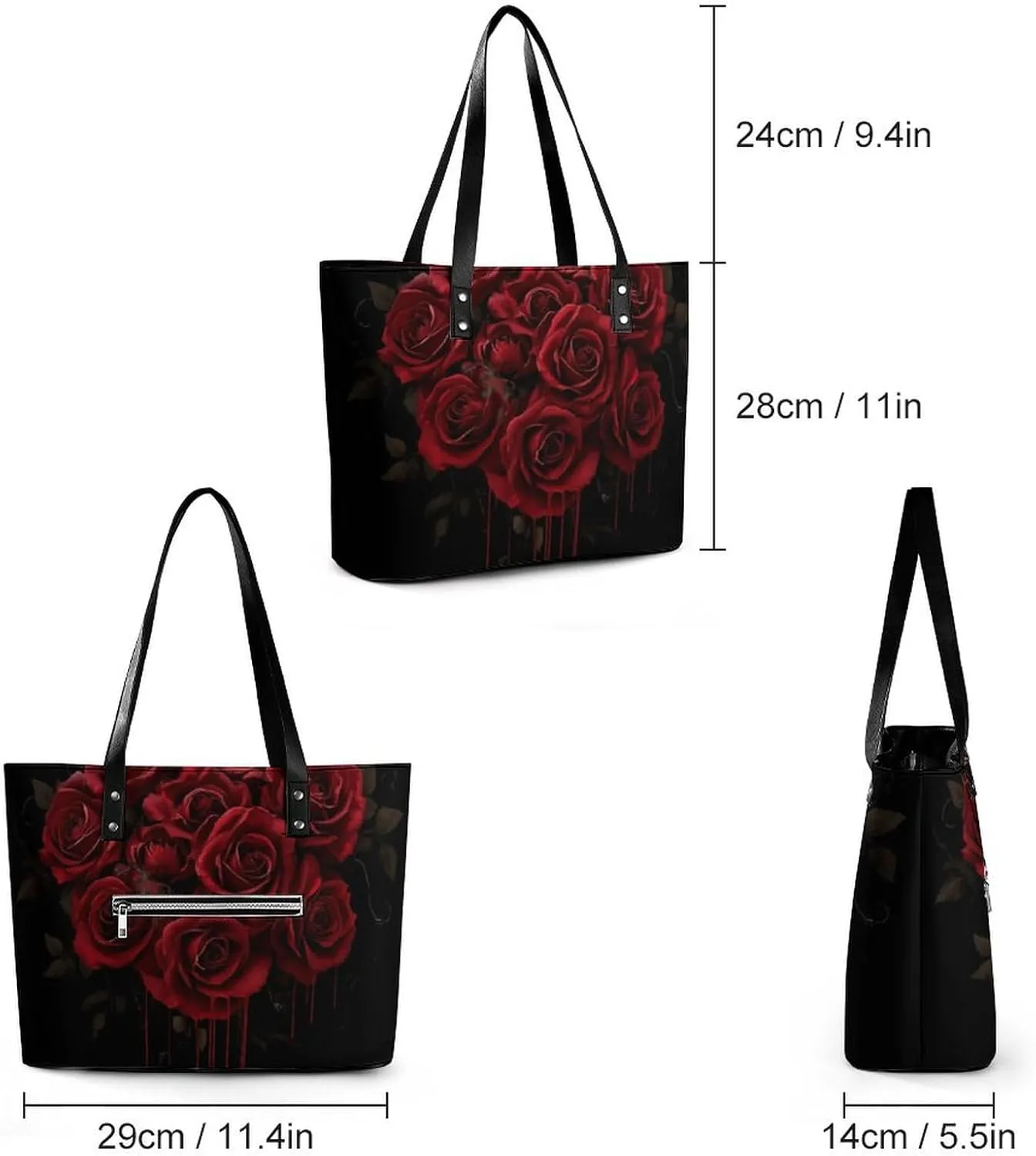 Women Tote Bags Handbags PU Leather Shoulder Casual Handbags