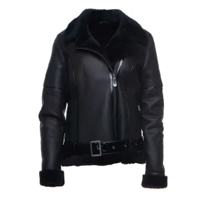 Womens Black Aviator Jacket
