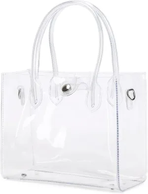 Womens Clear Purse Clear Tote Bag Stadium Approved Clear Bag PVC Plastic See Through Working Bag