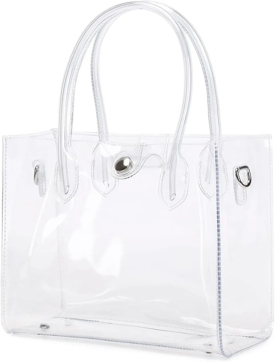Womens Clear Purse Clear Tote Bag Stadium Approved Clear Bag PVC Plastic See Through Working Bag