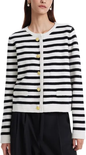 Women's Fashion Casual Cardigan Sweaters, Cropped Crewneck Button Up Knit Cardigans