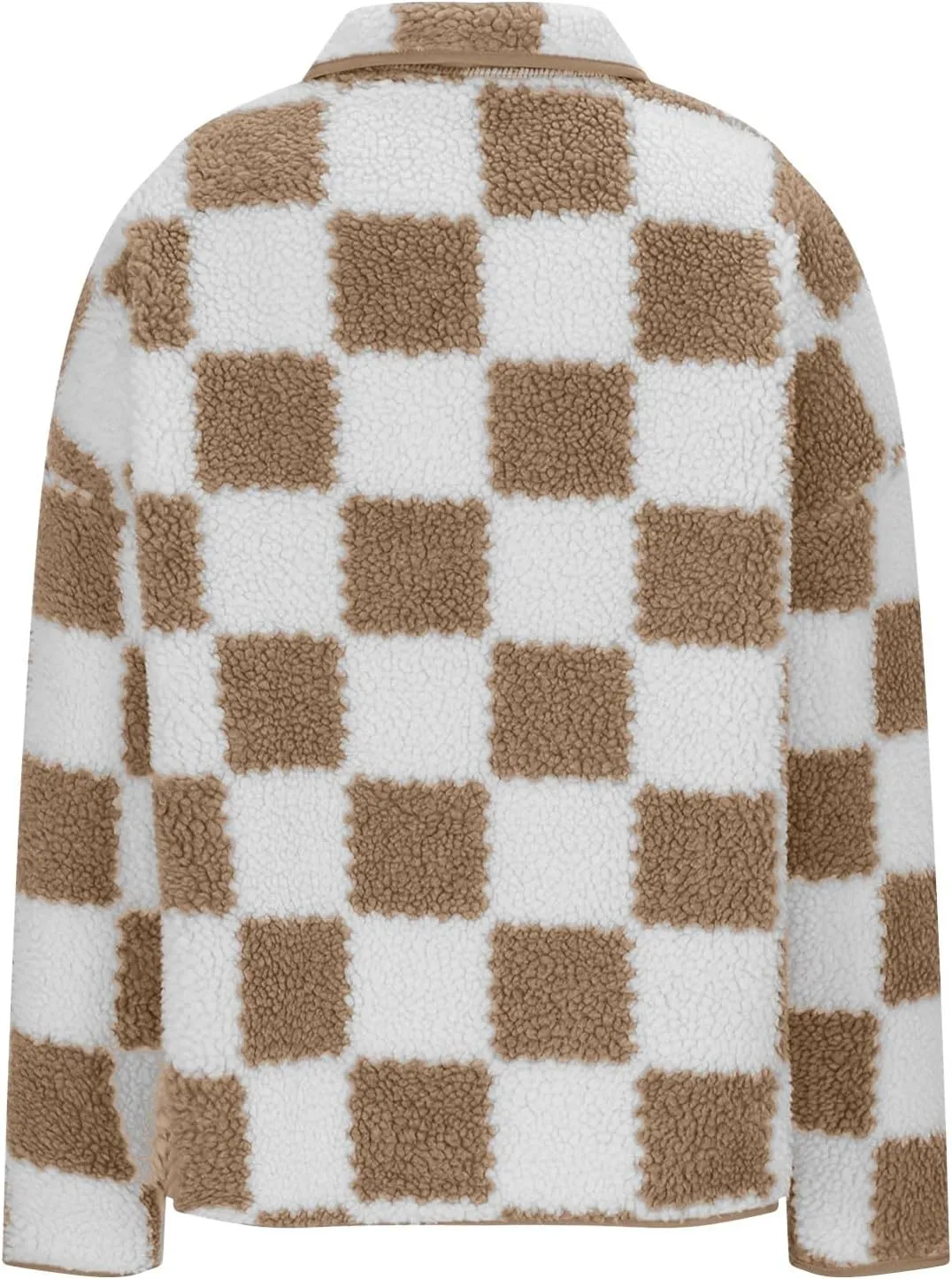 Womens Fleece Jackets Fashion 2024 Plaid Button Down Sherpa Teddy Coat Causal Fall Winter Fuzzy Coats Outwear