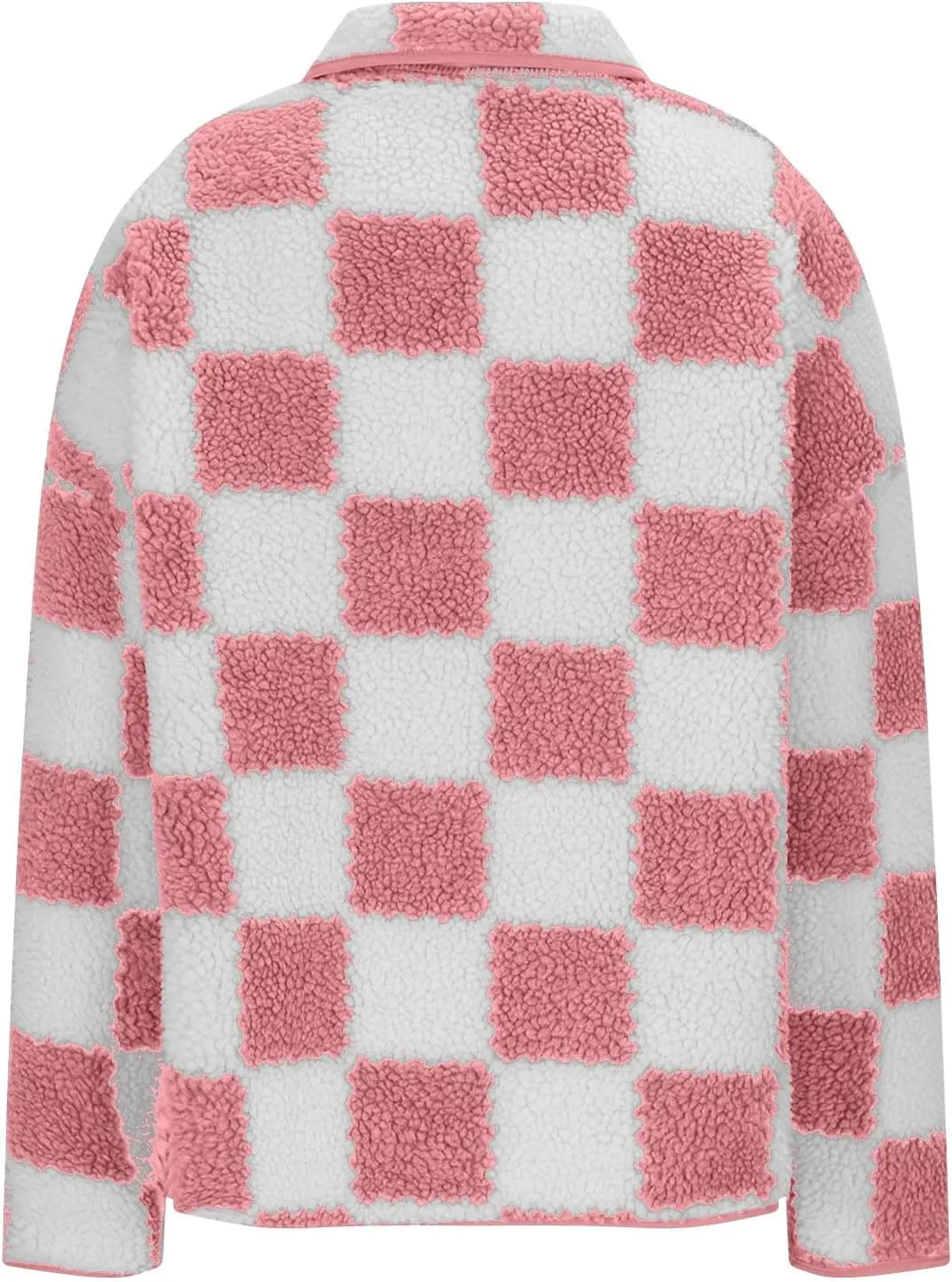 Womens Fleece Jackets Fashion 2024 Plaid Button Down Sherpa Teddy Coat Causal Fall Winter Fuzzy Coats Outwear