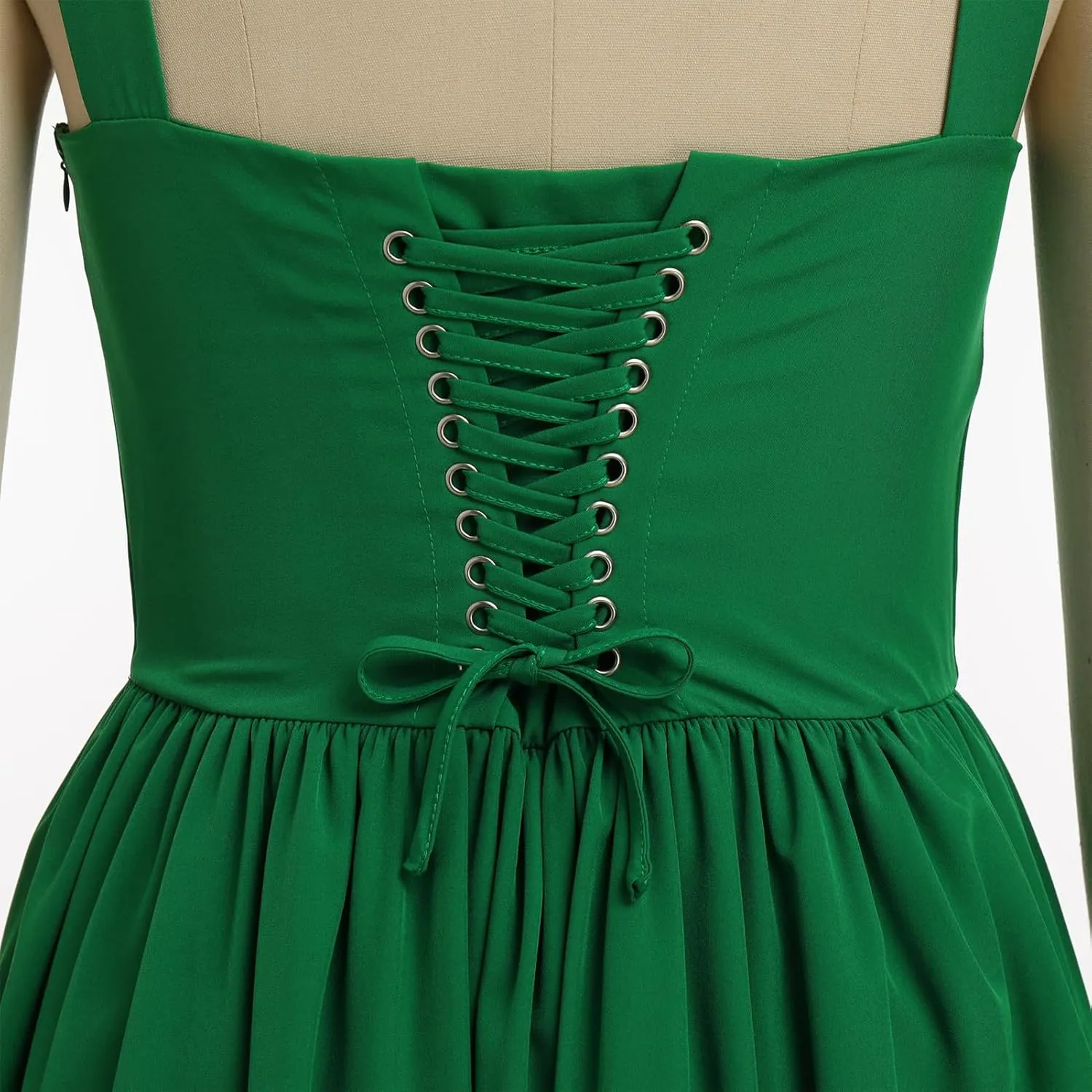 Women’s Floral Printed Corset Dress Spaghetti Strap Flare Summer Midi Dress Lace Trim Cami Dress Flowy Sundress