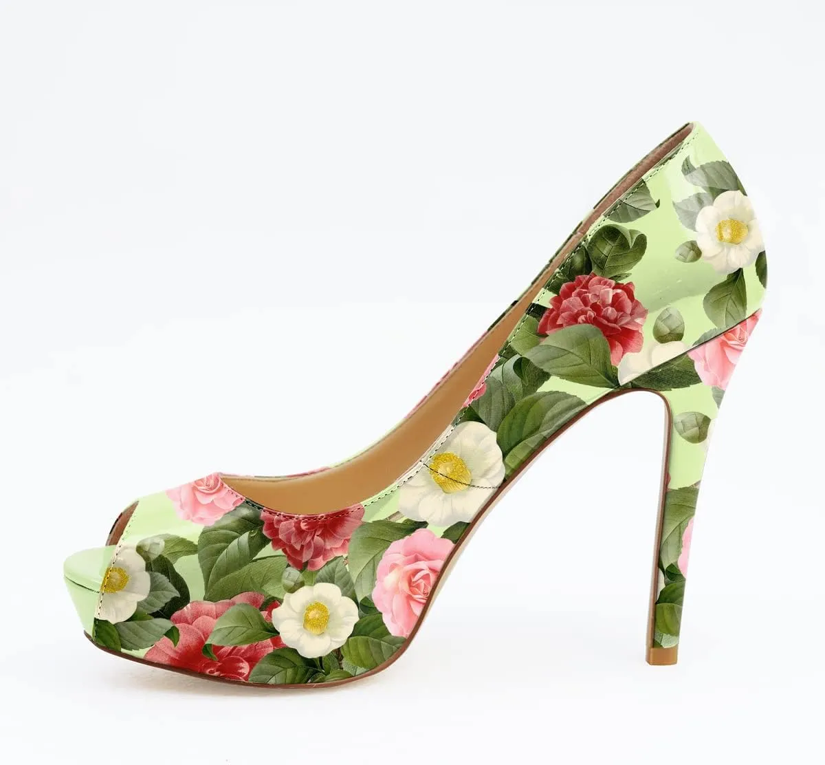 Womens Platform High Stiletto Sandals Heels Pumps Multicolor Floral Printed Peep Toe Sexy Shoes
