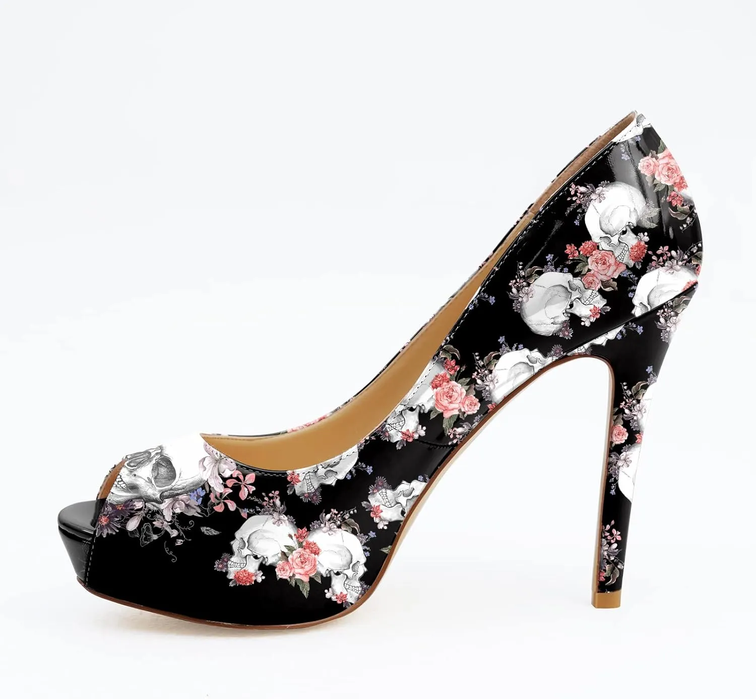 Womens Platform High Stiletto Sandals Heels Pumps Multicolor Floral Printed Peep Toe Sexy Shoes