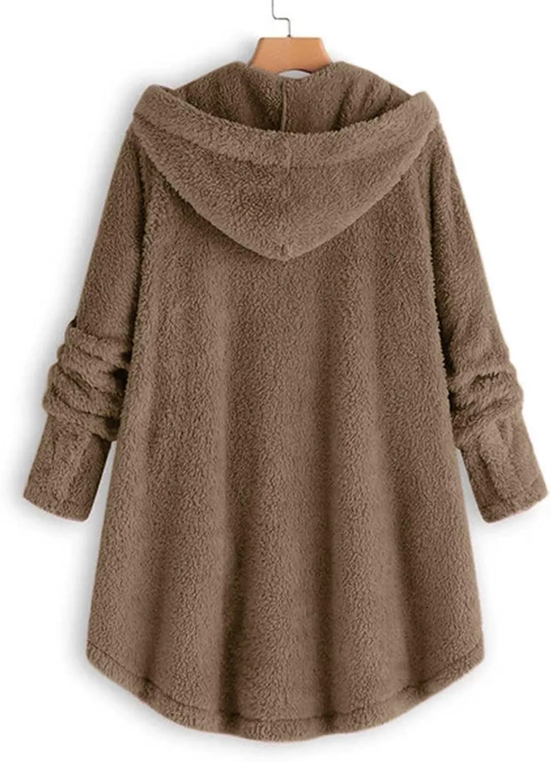Womens Sherpa Jackets Dressy Casual Loose Soft Button Down Fleece Pullover Tops Oversized Hooded Loungewear