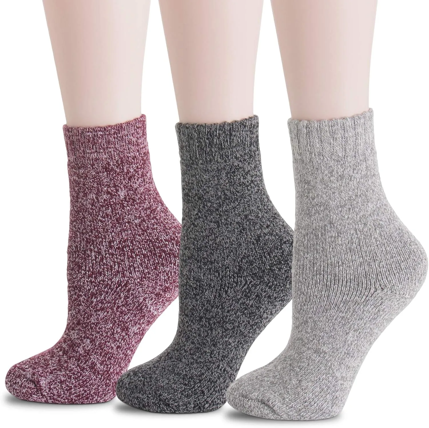 Womens Super Thick Wool Socks - Soft Warm Comfort Casual Crew Winter Socks (Pack of 3-5), Multicolor