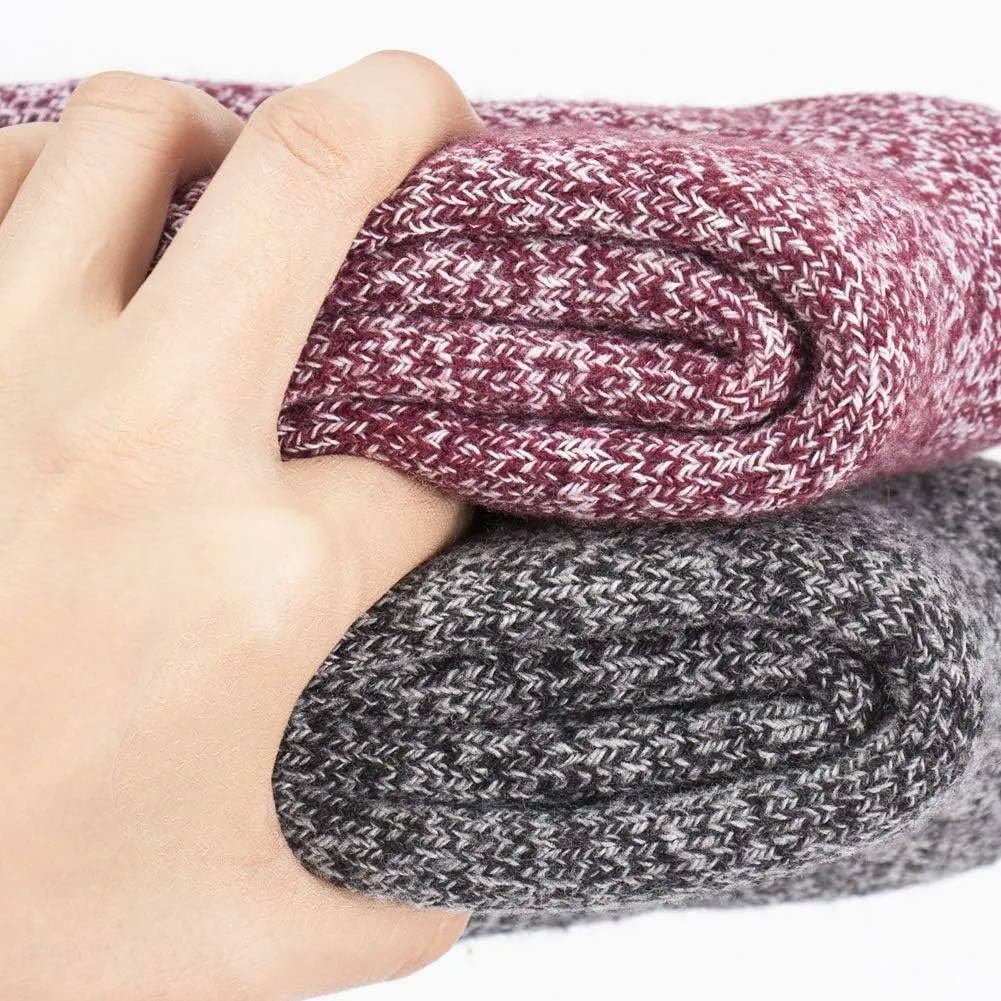 Womens Super Thick Wool Socks - Soft Warm Comfort Casual Crew Winter Socks (Pack of 3-5), Multicolor